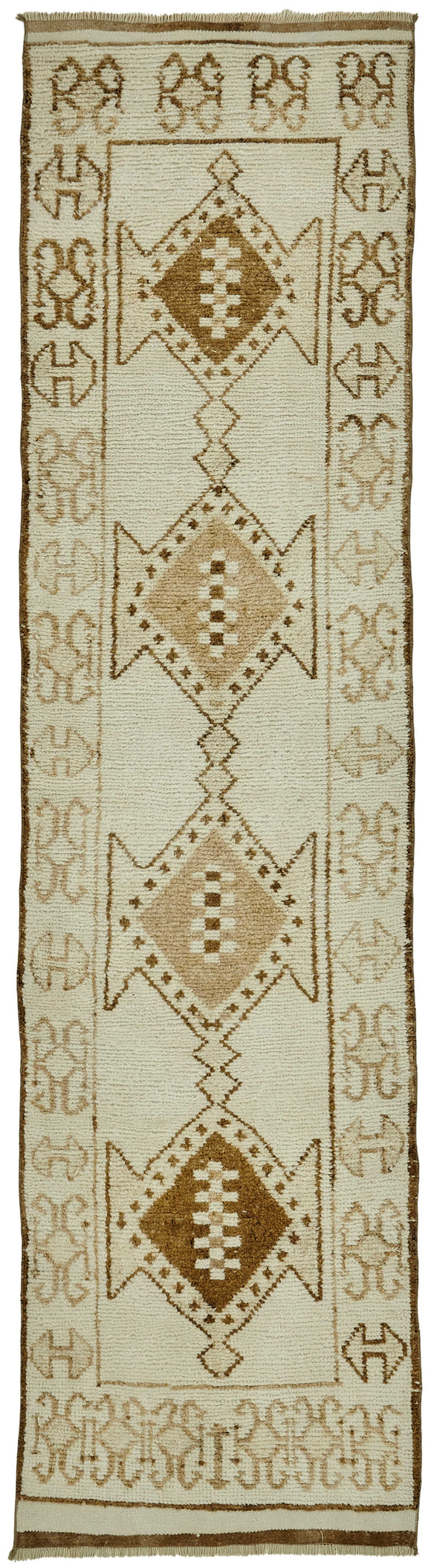 3x12 Beige Bohemian Runner Rug -48497