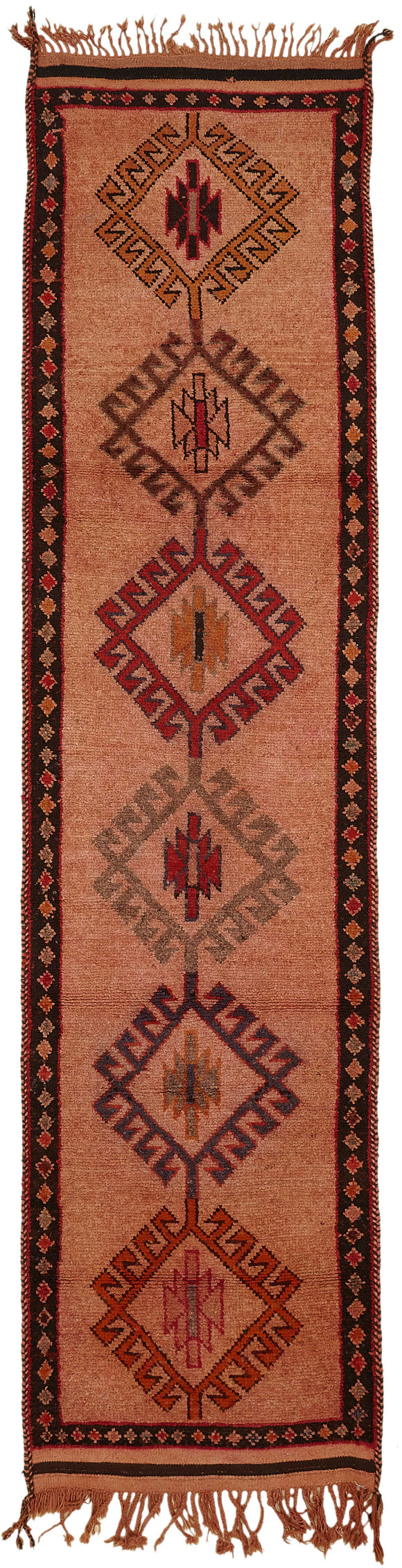 3x13 Orange Bohemian Runner Rug -48498