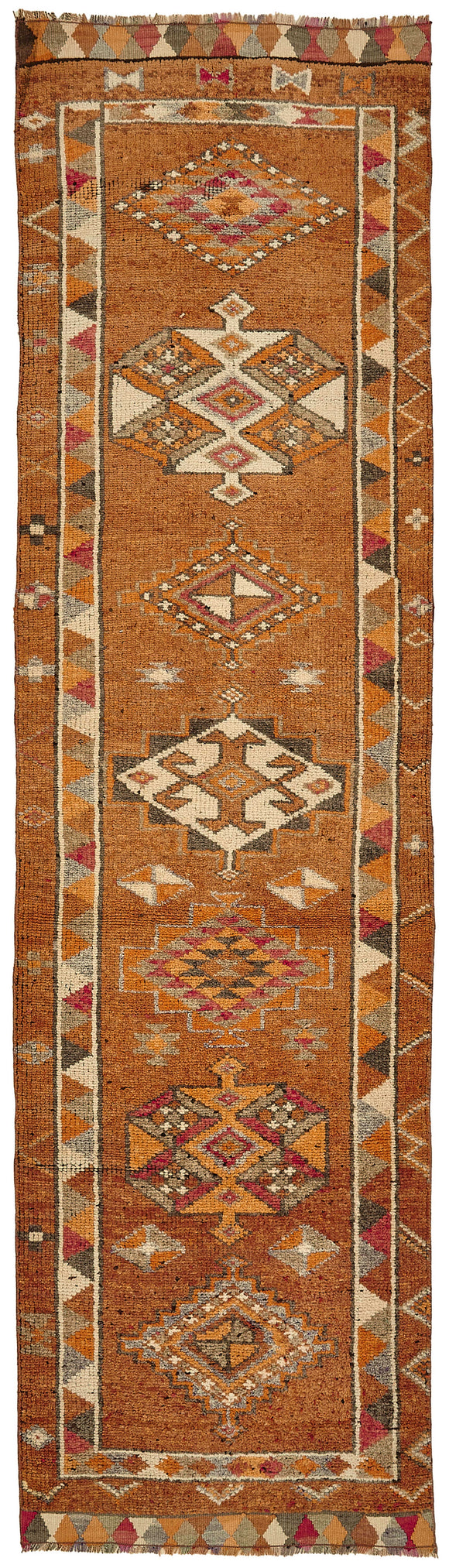 3x11 Orange Bohemian Runner Rug -48499