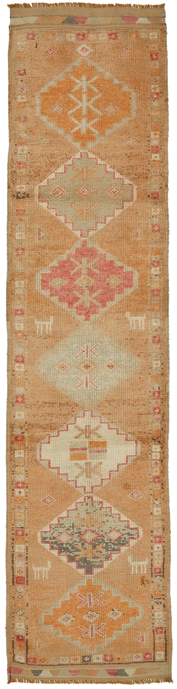 3x12 Orange Bohemian Runner Rug -48515