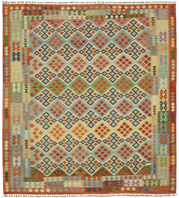 9x9 Handwoven Kilim Rug - 48766