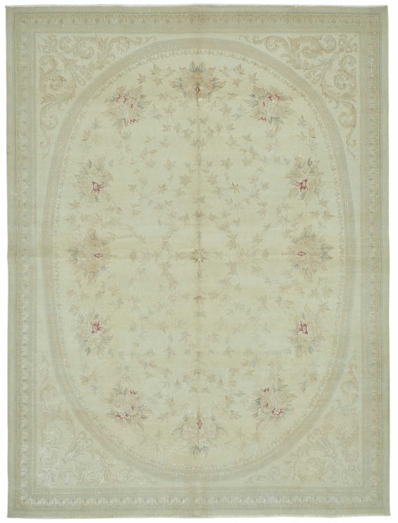 8x11 Beige Vintage Large Area Rug - 49220