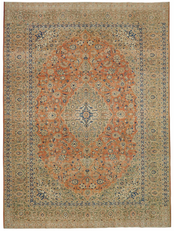 10x13 Beige Vintage Large Area Rug - 49231