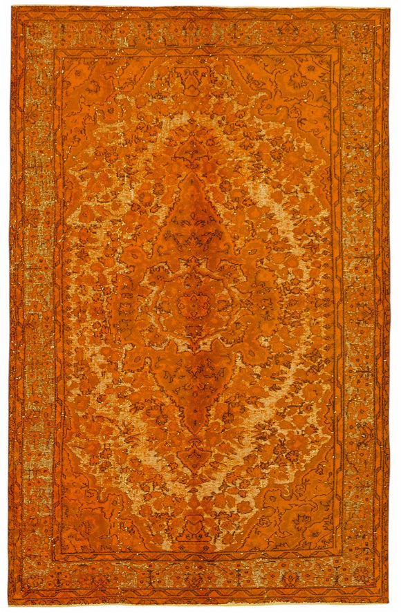 5x8 Orange Over Dyed Rug - 49301