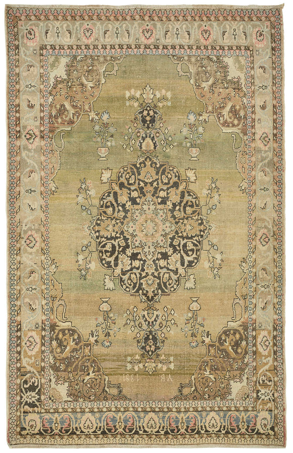 7x10 Beige Vintage Large Area Rug - 49439