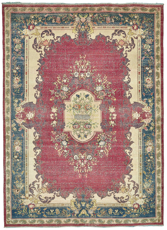 8x11 Beige Vintage Large Area Rug - 49461