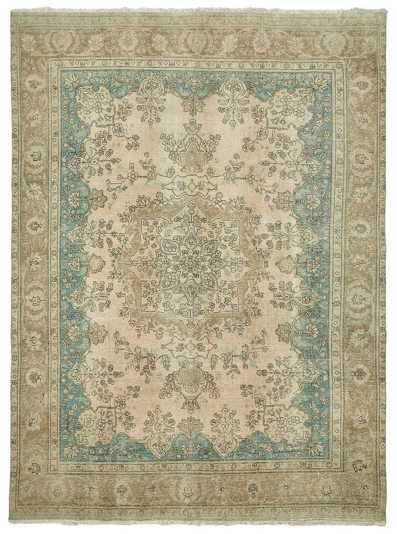 10x12 Beige Vintage Large Area Rug - 49467
