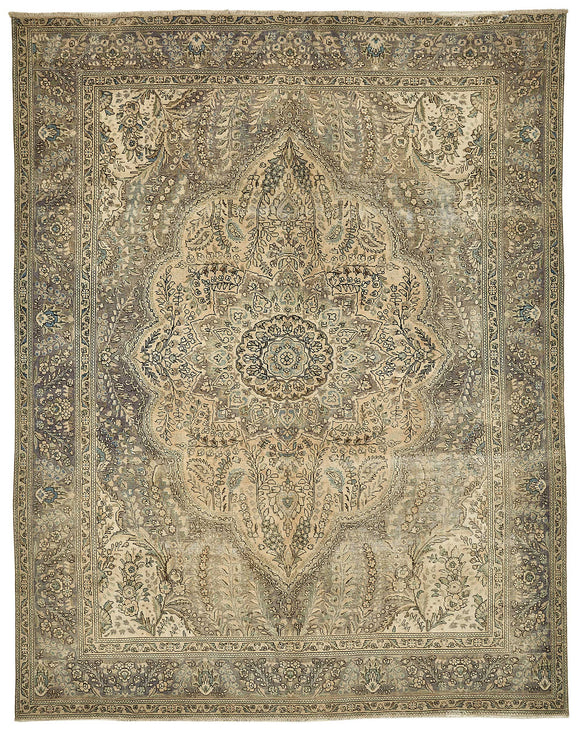 10x12 Beige Vintage Large Area Rug - 49474
