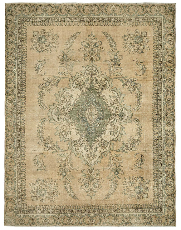 10x13 Beige Vintage Large Area Rug - 49478