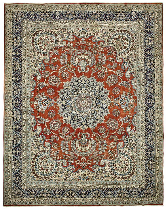 10x13 Beige Vintage Large Area Rug - 49698