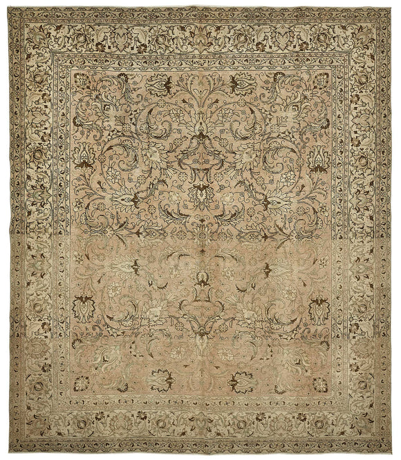 9x11 Beige Vintage Large Area Rug - 49707