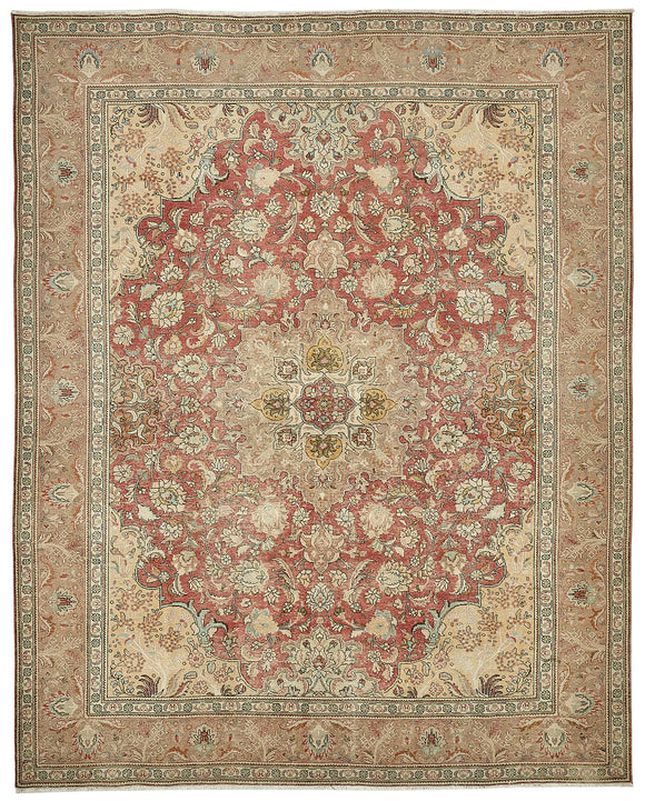 10x12 Beige Vintage Large Area Rug - 49719