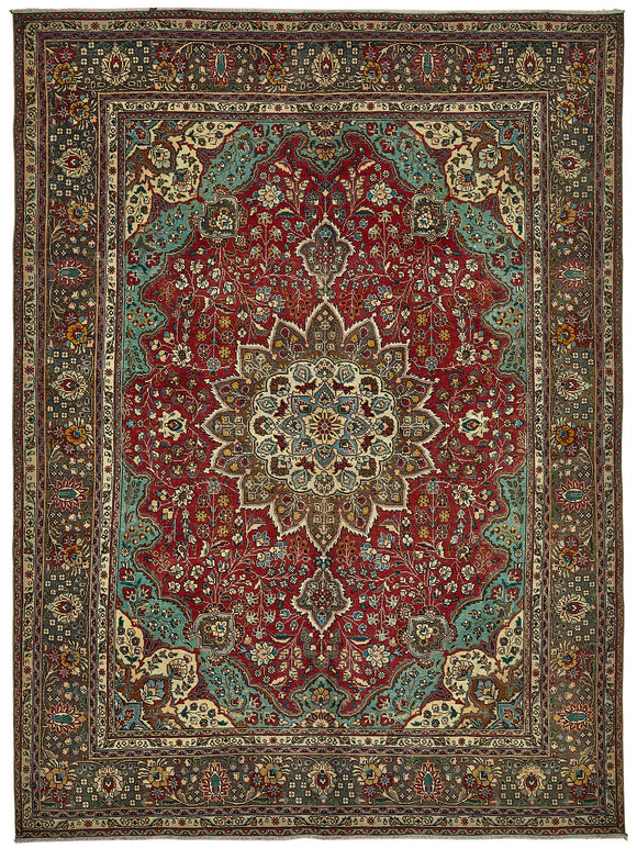 8x11 Beige Vintage Large Area Rug - 49735