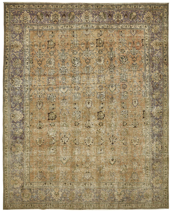10x12 Beige Vintage Large Area Rug - 49736