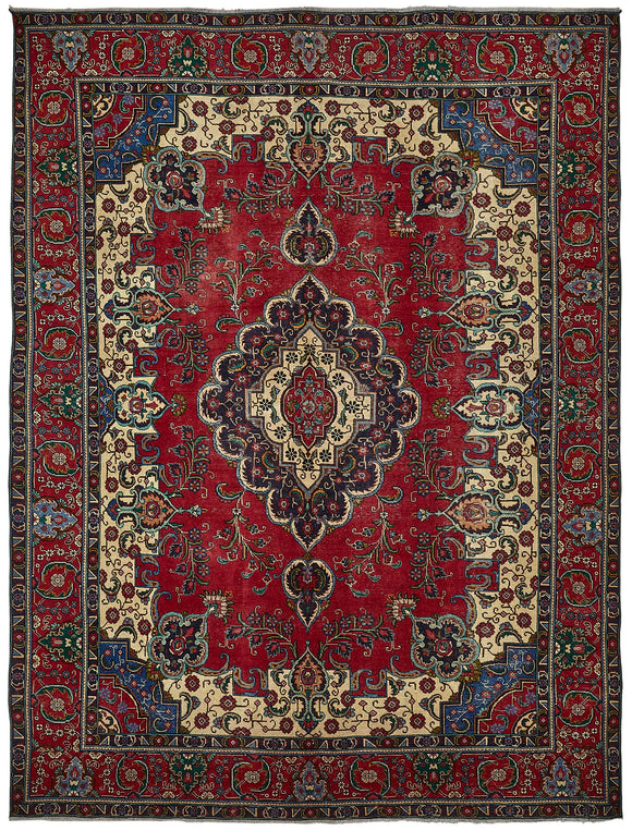 10x13 Beige Vintage Large Area Rug - 49738