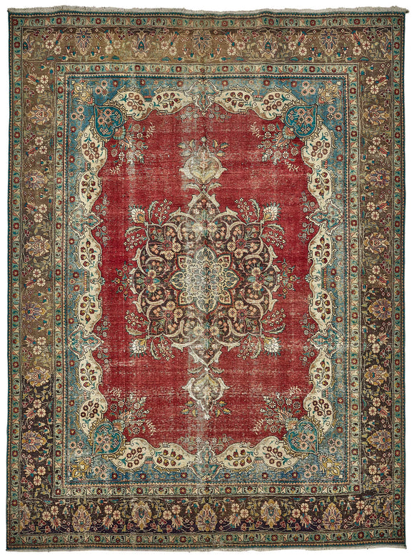 10x13 Beige Vintage Large Area Rug - 49747