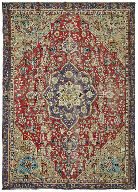 8x11 Beige Vintage Large Area Rug - 49752