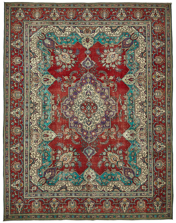 10x13 Red Vintage Large Area Rug - 49754
