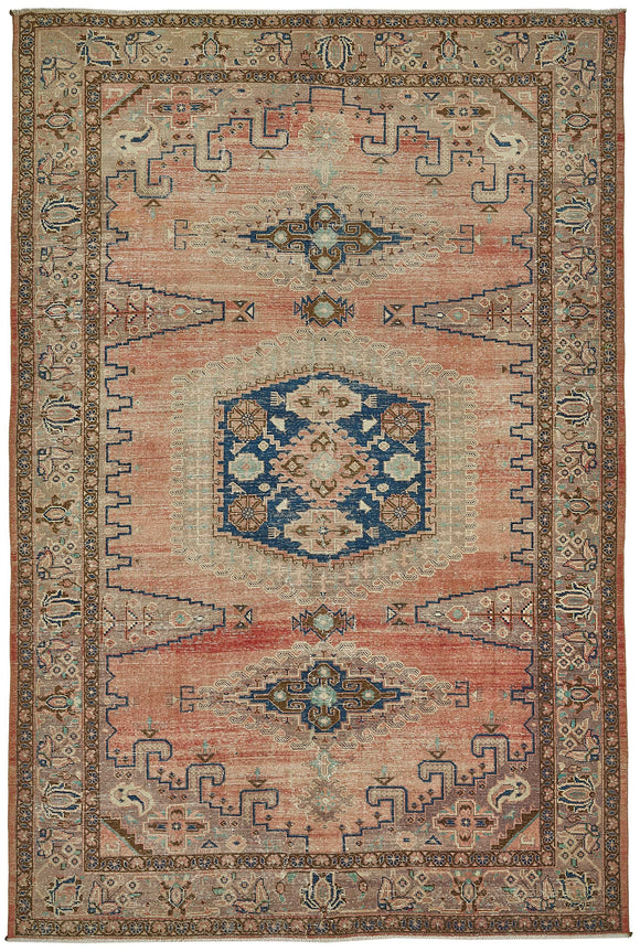 7x11 Beige Vintage Large Area Rug - 50191