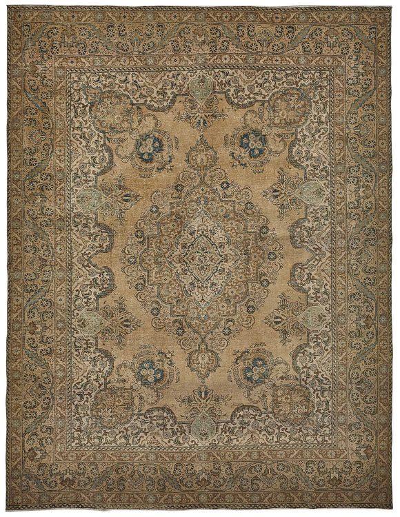 10x13 Beige Vintage Large Area Rug - 50244