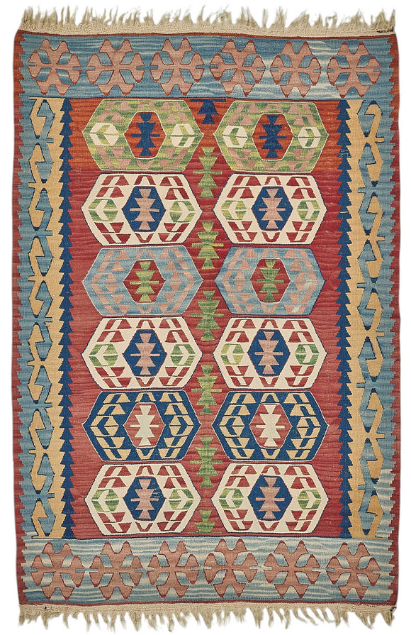 4x5 Handwoven Oushak Kilim Rug - 50331