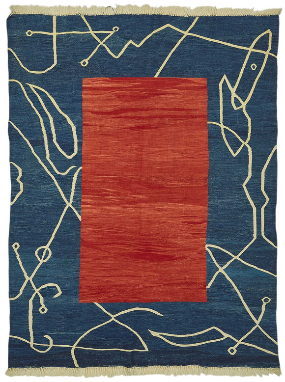 5x7 Handwoven Oushak Kilim Rug - 50338