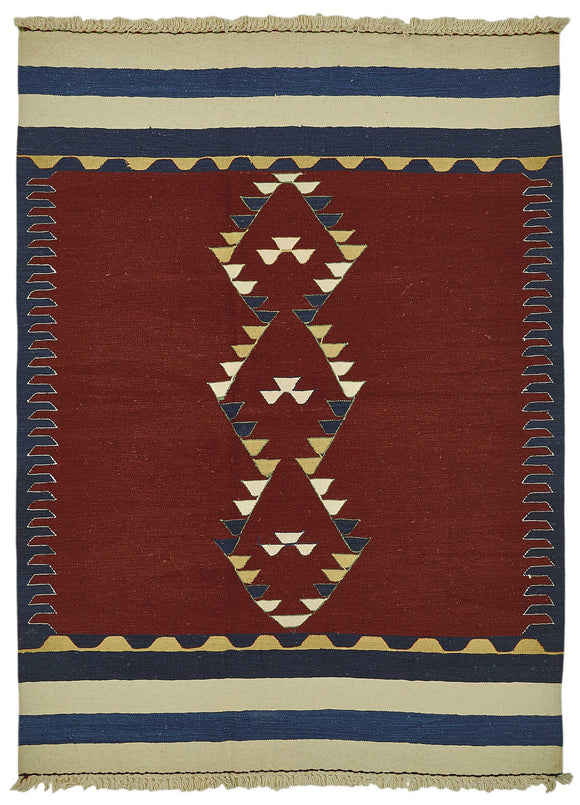 5x7 Handwoven Oushak Kilim Rug - 50341