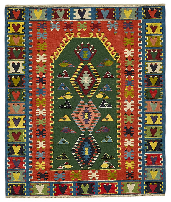 3x3 Handwoven Oushak Kilim Rug - 50345