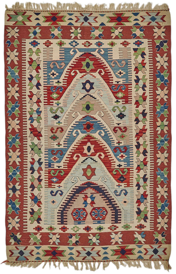 4x5 Handwoven Oushak Kilim Rug - 50352