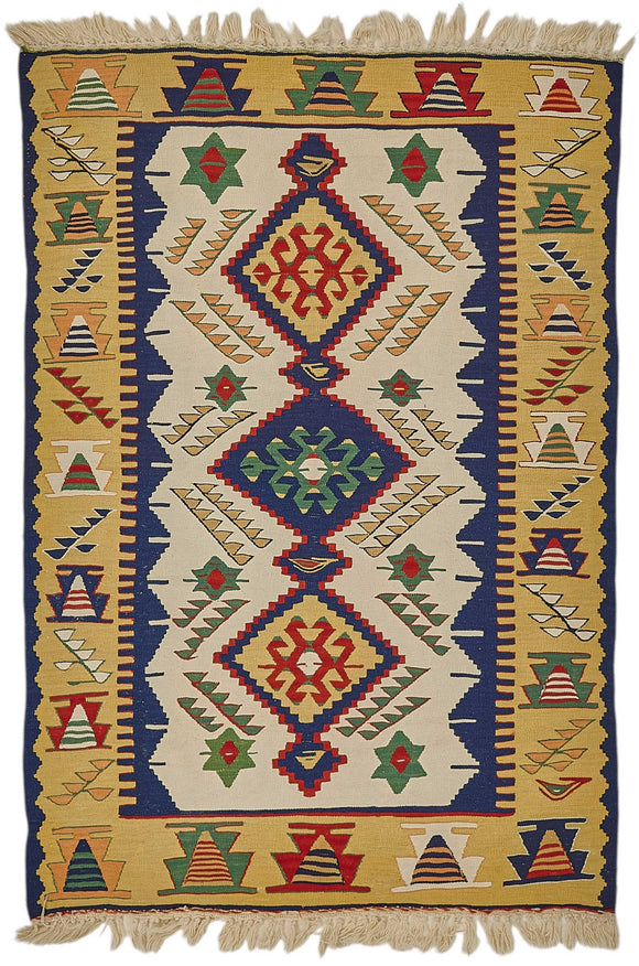 4x5 Handwoven Oushak Kilim Rug - 50354