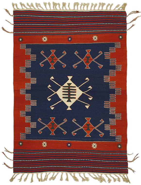 4x6 Handwoven Oushak Kilim Rug - 50356