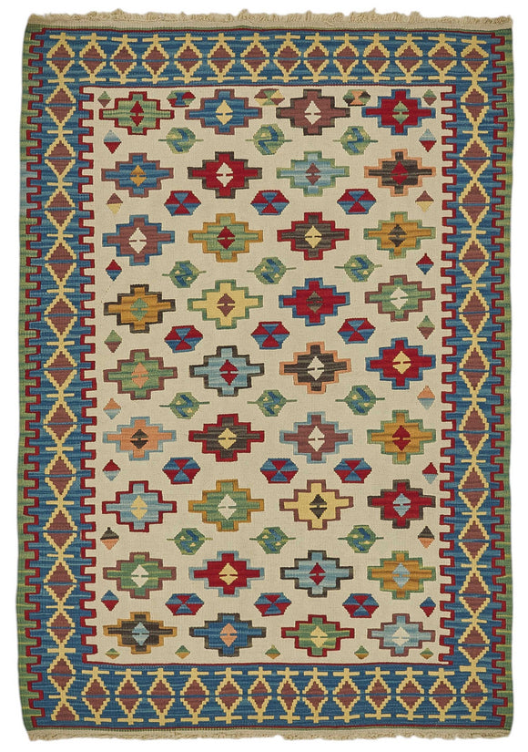 4x5 Handwoven Oushak Kilim Rug - 50358