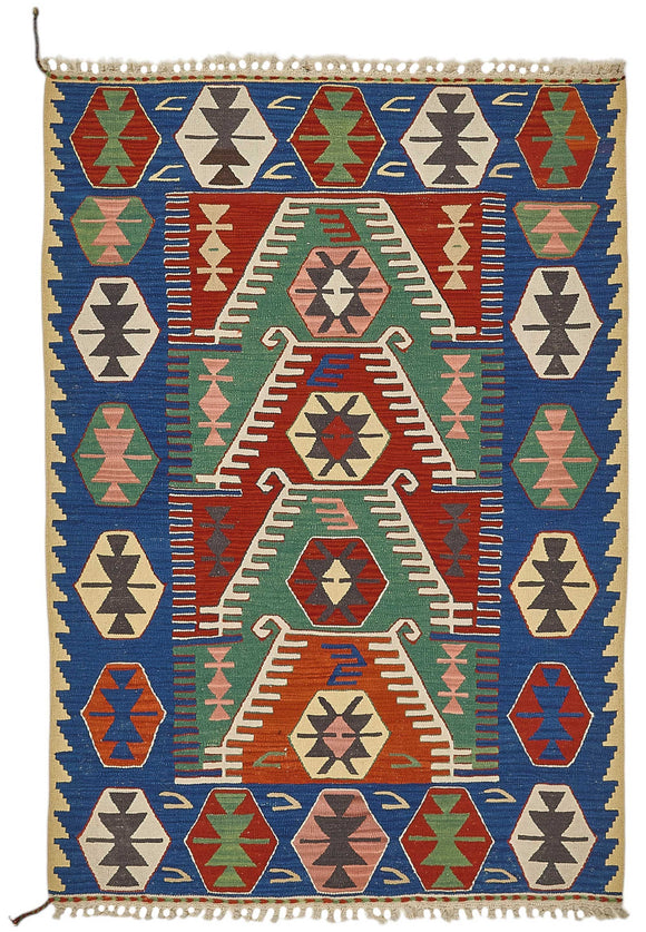 4x5 Handwoven Oushak Kilim Rug - 50359
