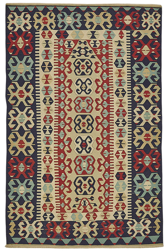 4x6 Handwoven Oushak Kilim Rug - 50360