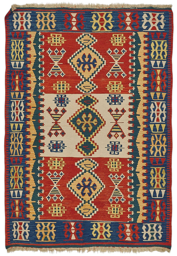 4x5 Handwoven Oushak Kilim Rug - 50365