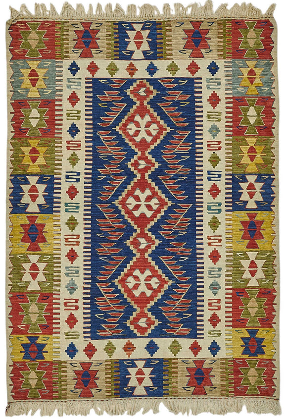 4x5 Handwoven Oushak Kilim Rug - 50367