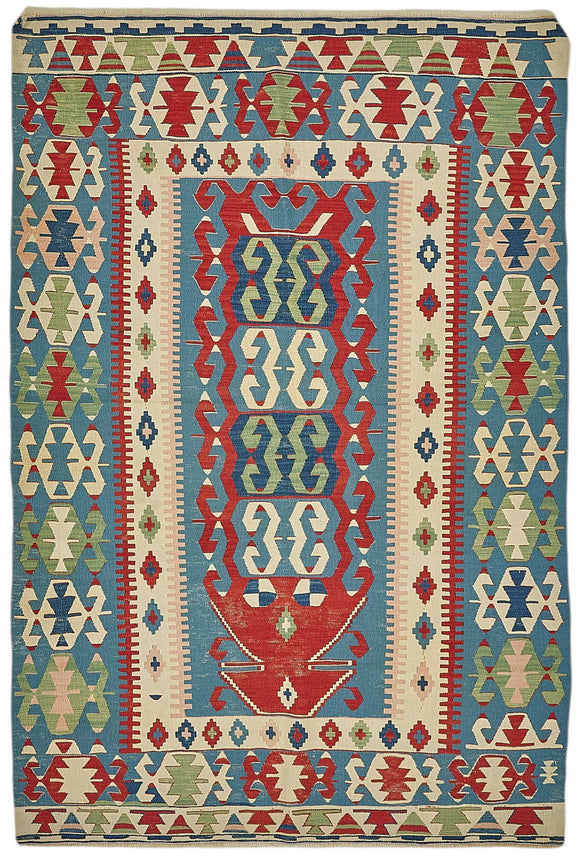4x5 Handwoven Oushak Kilim Rug - 50369