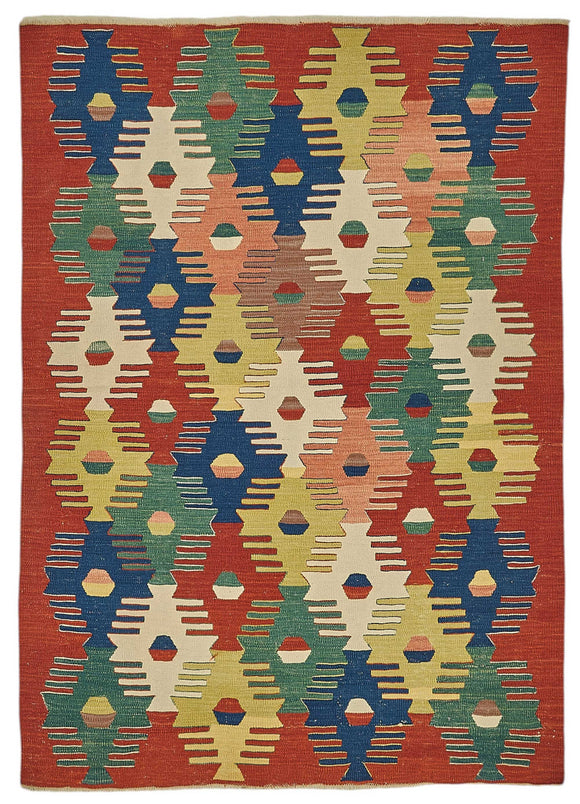4x5 Handwoven Oushak Kilim Rug - 50372