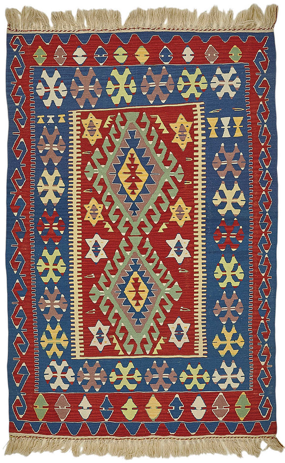 4x6 Handwoven Oushak Kilim Rug - 50379