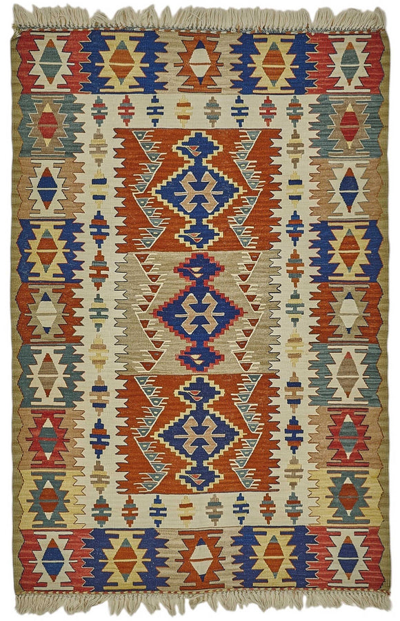 4x6 Handwoven Oushak Kilim Rug - 50383