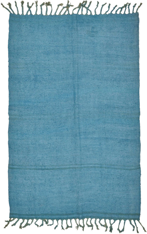 5x8 Blue Over-dyed Hemp Kilim Rug - 50409