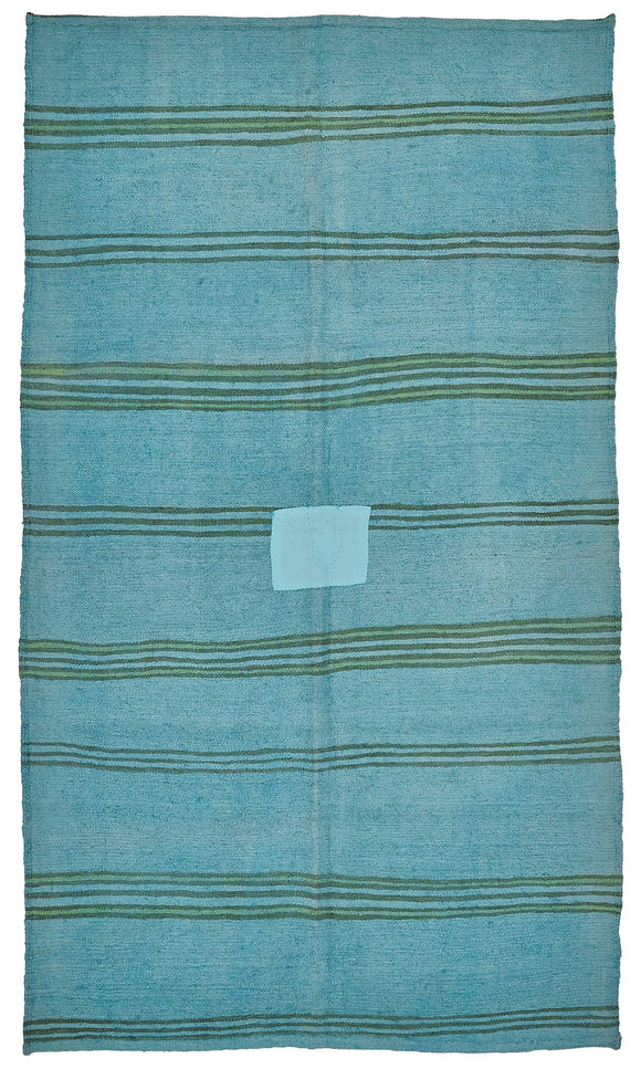 5x9 Blue Over-dyed Hemp Kilim Rug - 50415