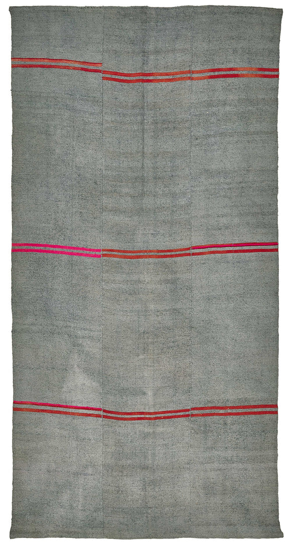 5x9 Grey Over-dyed Hemp Kilim Rug - 50418