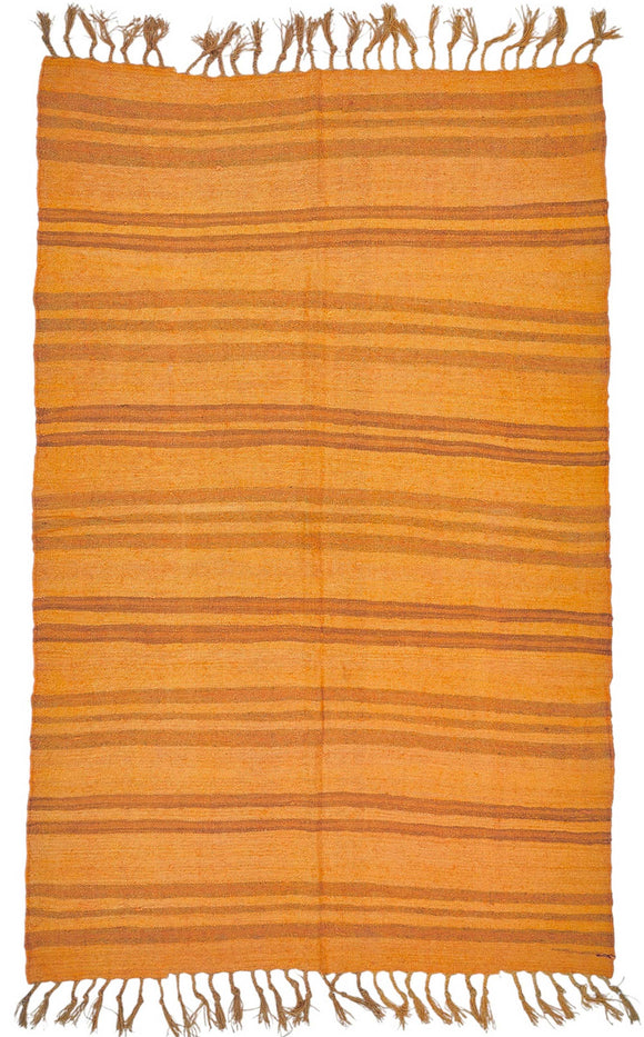 4x7 Orange Over-dyed Hemp Kilim Rug - 50432