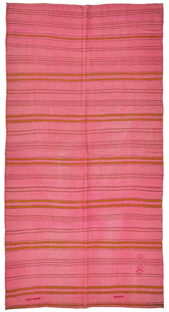 5x9 Pink Over-dyed Hemp Kilim Rug - 50435