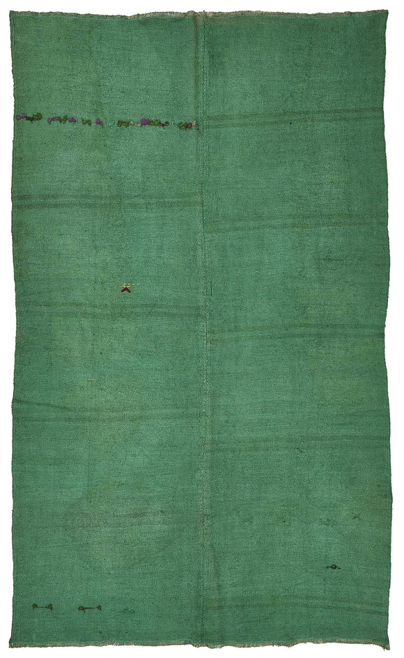 6x9 Green Over-dyed Hemp Kilim Rug - 50440