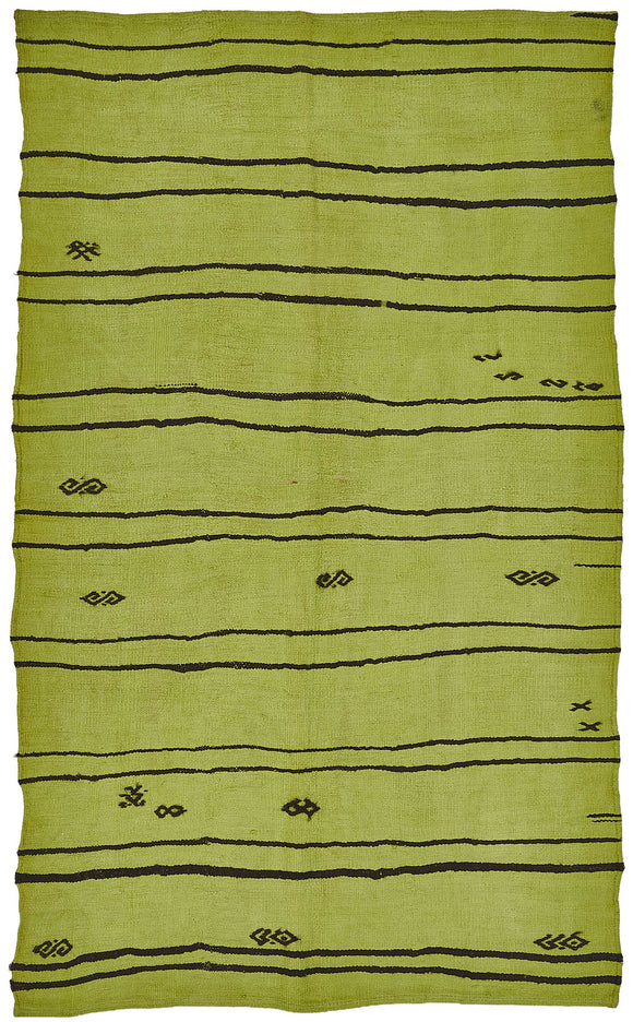 5x9 Green Over-dyed Hemp Kilim Rug - 50447