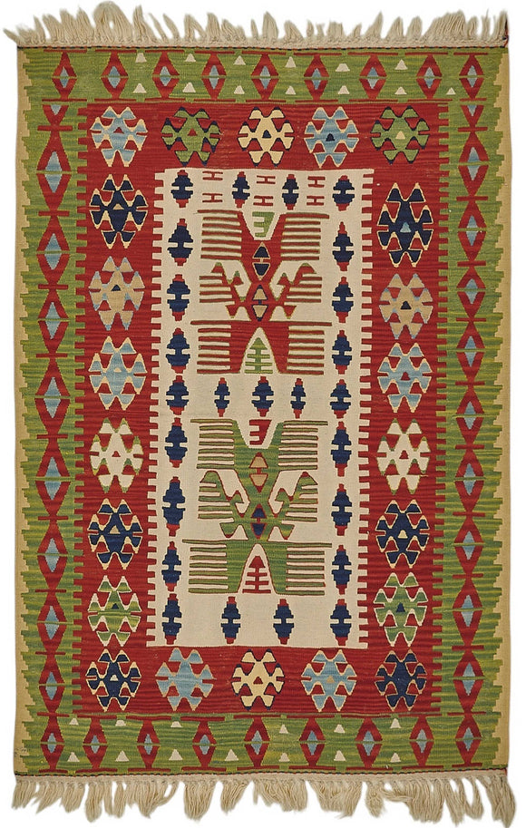 4x6 Handwoven Oushak Kilim Rug - 50463
