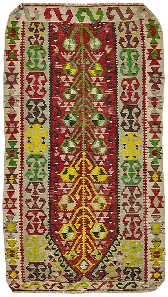 3x6 Handwoven Oushak Kilim Rug - 50464