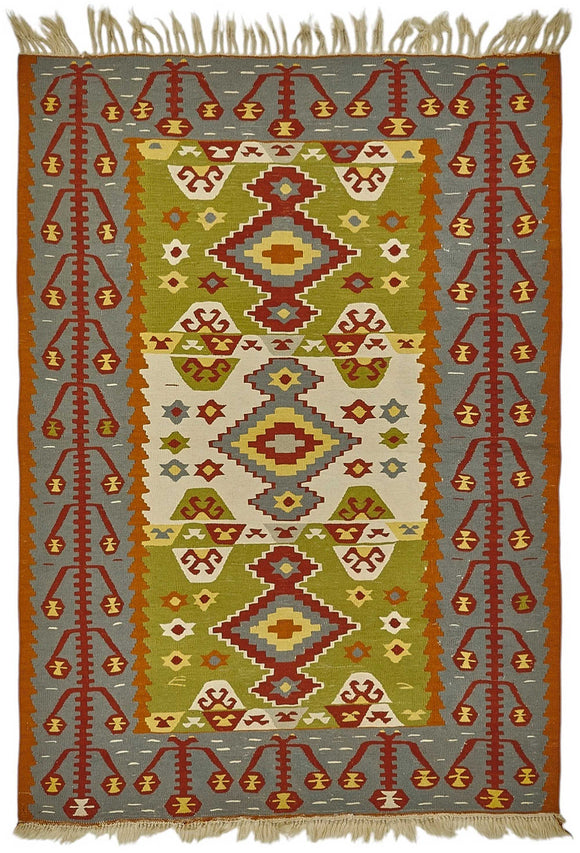 4x5 Handwoven Oushak Kilim Rug - 50465